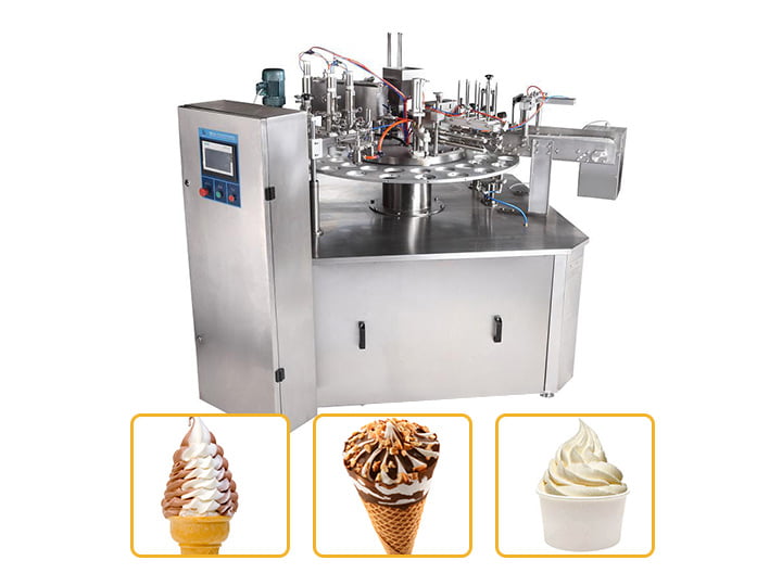 Machine commerciale de remplissage et de scellage de crème glacée