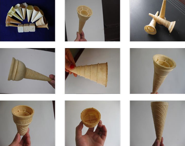 Various wafer cone shapes